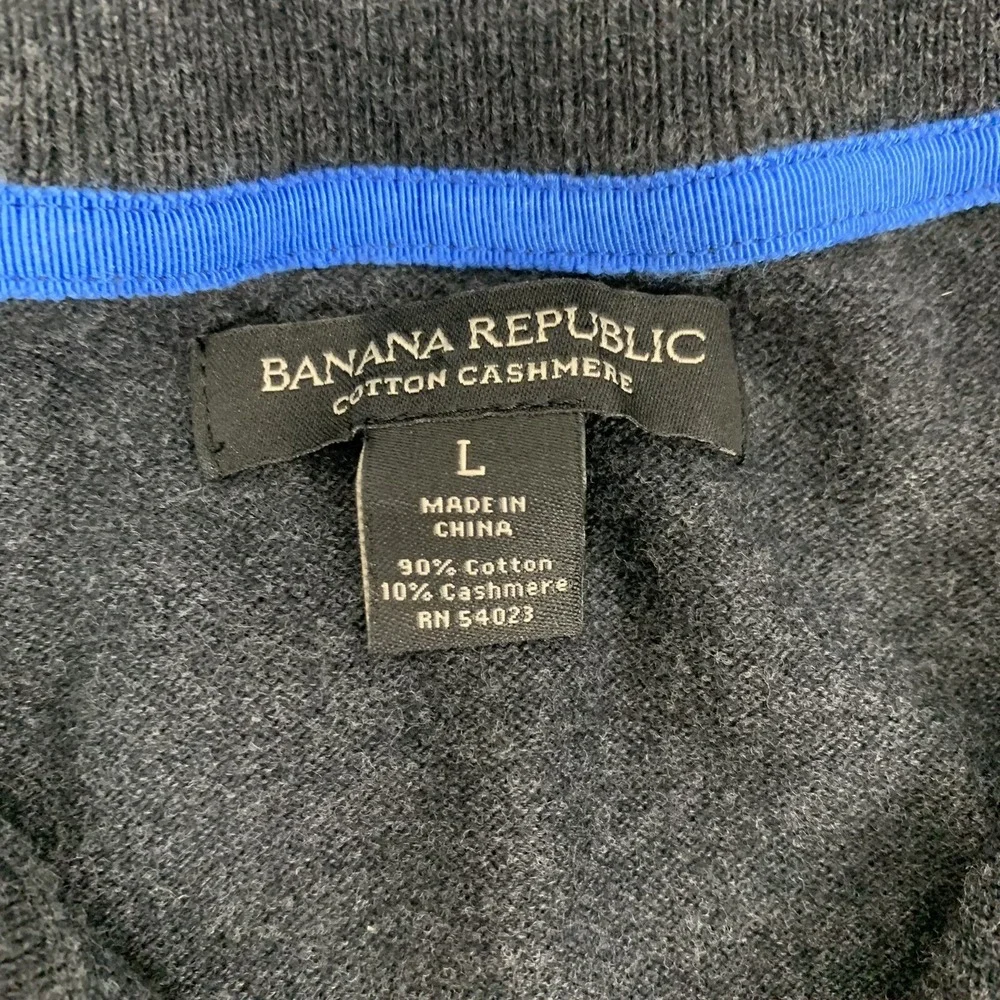 Banana Republic Sweater Large‎ Gray Cashmere Cotton Blend Soft